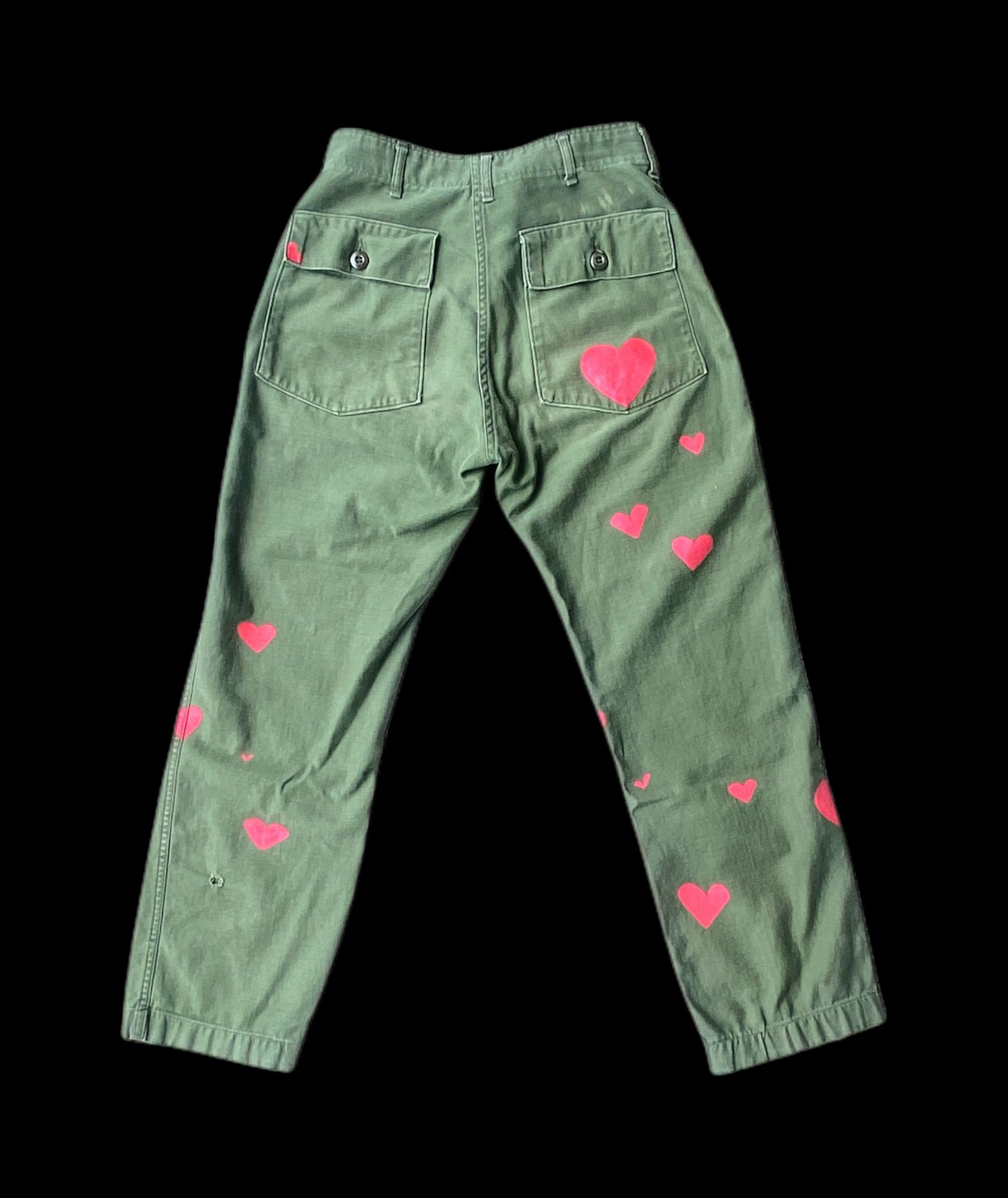PAINTED HEARTS ARMY PANTS 27