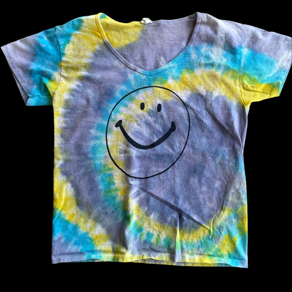 SMILEY SECRET  TIE DYE  V NECK S